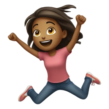 Girl jumping up and down sticker