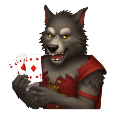 werewolf playing cards sticker