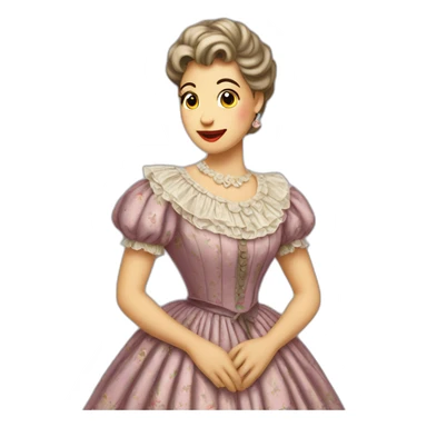 Cuckoo bird wearing a vintage dress sticker