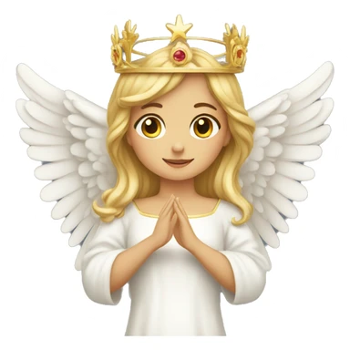 Angel touching the crown straight on her head sticker