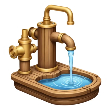 Ghibli style water pump with water pouring out of it sticker