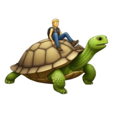 homme sur tortue sticker