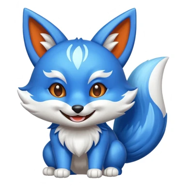 Make a blue kitsune happy sticker