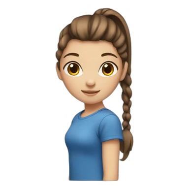 Girl with brown hair in a ponytail sticker