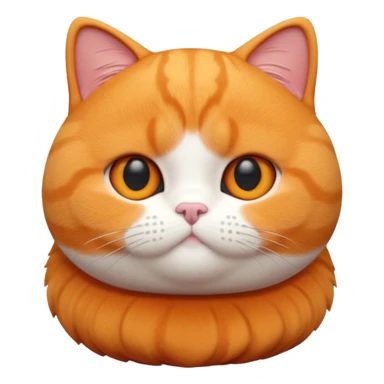 A 3D cartoon British Shorthair cat in vibrant orange ginger tone, smooth plush fur, round eyes, warm cinematic lighting, Memoji style. full body or half body. sticker
