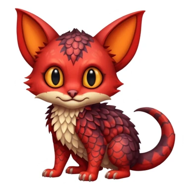 Shy cute with red markings, scaley scaly batty feline-like quadrupedal digitigrade furry feral Bastet-Noibat-Gatomon-Garchomp-Digimon-Fakémon-Pokémon-creature (full body) sticker
