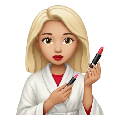 Light skin female doing makeup sticker