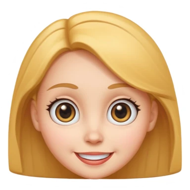 very big head and small body female cartoon sticker