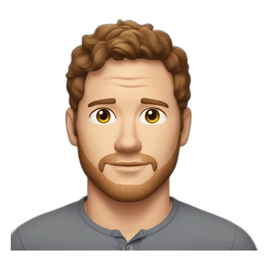 Chris Pratt brunette cartoon wearing henley sticker