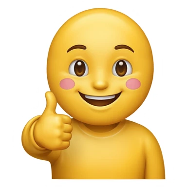 smiling emoji giving a thumbs up, friendly, willing to assist sticker