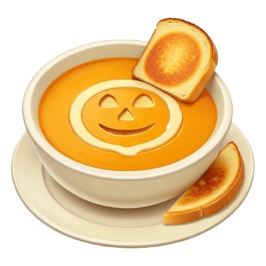 pumpkin soup with sliced grilled cheese on the side sticker