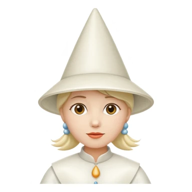 que sea blanco y con gorro tipo cono sticker