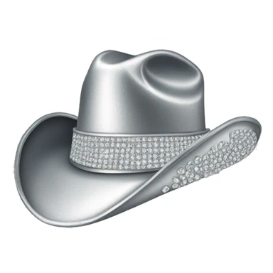 Silver cowboy hat covered in diamonds sticker