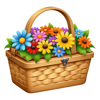 picnic basket with flowers sticker