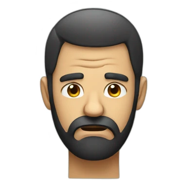 black-beard-confused sleepy -face frustrated sticker