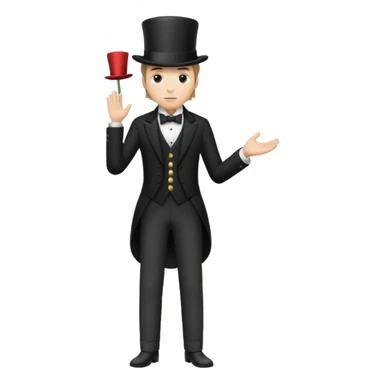 Classic 1800s man in formal attire and top hat, full body, standing, facing away sticker