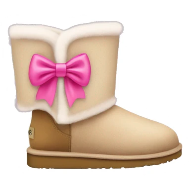 Ugg boots with a pink bow and fluffy insides sticker