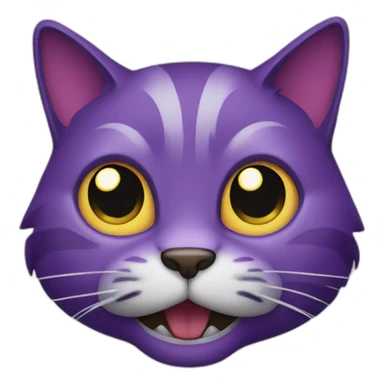 scary purple cat sticker
