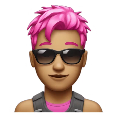 Raver with sunglasses and pink hair sticker