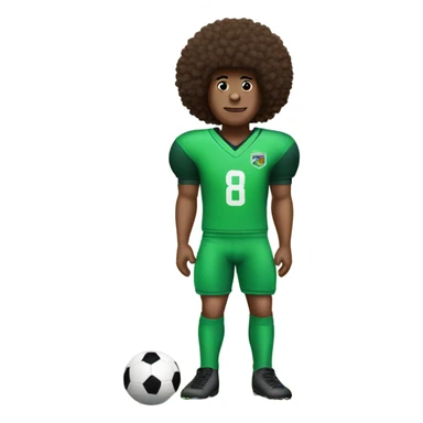 Dinosaur in football kit with afro sticker