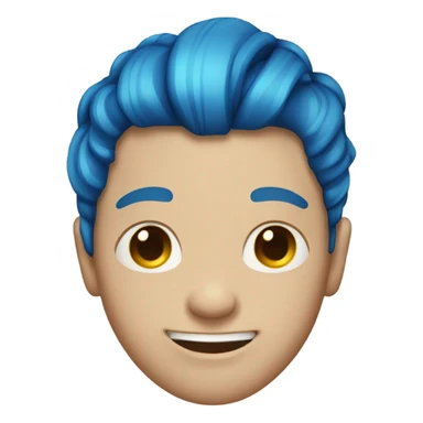 guy with blue pigtails sticker