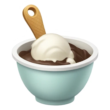 Ice cream with a spoon sticker
