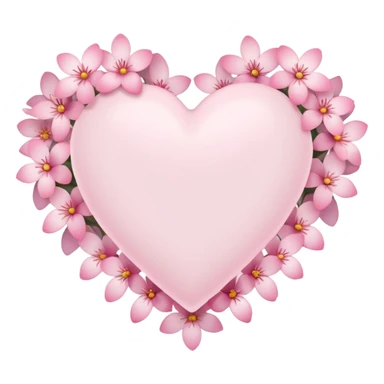 Emoji white heart with pink flowers sticker
