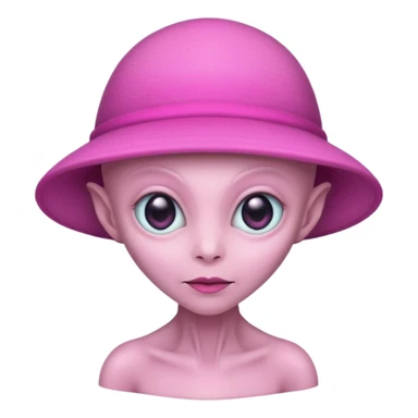 allien with pink hat sticker