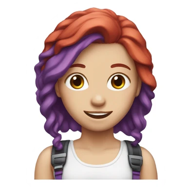 White Girl with red/purple hair and braces sticker