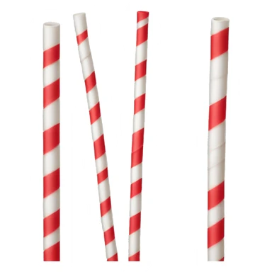 white and red straw sticker