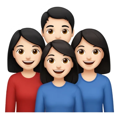 3 friends having fun, one with black hair, 2 with brown hair  sticker