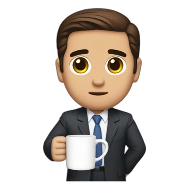 Michael Scott holding up a “Worlds Worst Boss” mug sticker