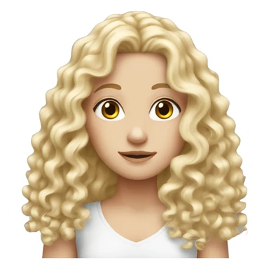 white girl with really curly very long blonde hair sticker