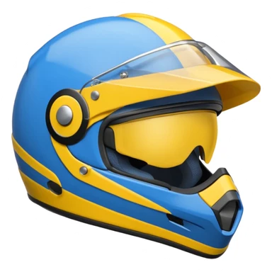 emoji capacete de moto azul (#1440FF) e com detalhes amarelo (#FFA814) sticker