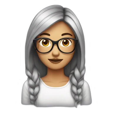 fille brune crépus au carré avec des lunettes sticker