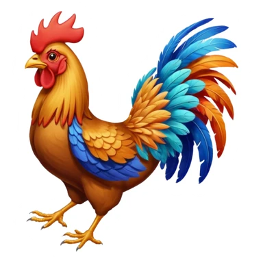 rooster flying glider sticker