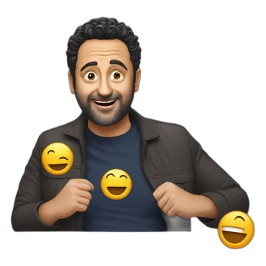 Cyril Hanouna on the show with less hair sticker