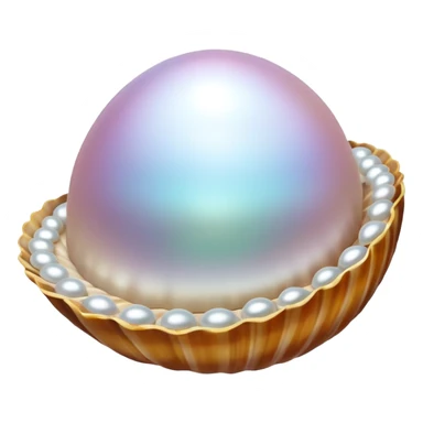 a pearl in a shell sticker