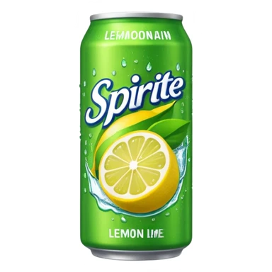 Draw a Sprite can with green label, yellow logo & lemon-lime graphics. sticker