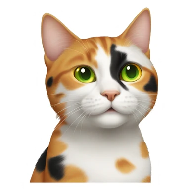 a cat with orange black and white spots with green eyes and a orange cat with yellow eyes playing with each other  sticker