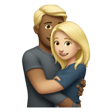 blonde girl hugs a guy sticker