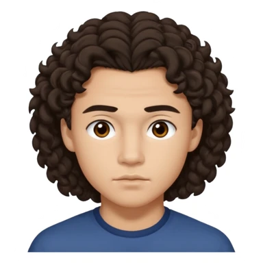 Conan gray (he has dark brown curly hair that is quite long, brown eyes, thick dark brown eyebrows, Asian heritage) sticker