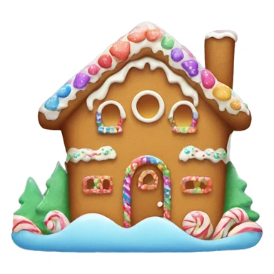kawaii rainbow gingerbread house sticker
