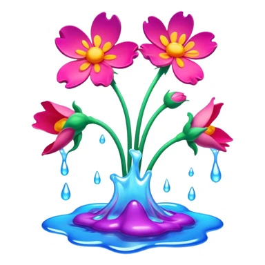 melting garden flowers  sticker