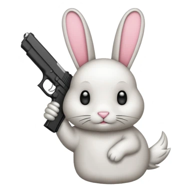 Crea un emoji de un conejo sosteniendo una glok sticker
