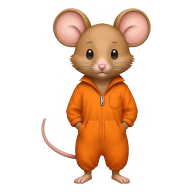 a mouse Prison wear orange jumpsuit sticker