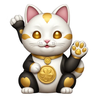 Lucky cat with coin in hand sticker