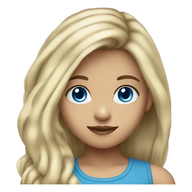 Girl with split dye hair half blonde half brunette blue eyes sticker