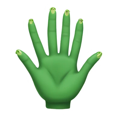 Hand with green finger nails sticker
