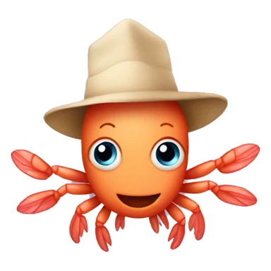 shrimp with a hat sticker